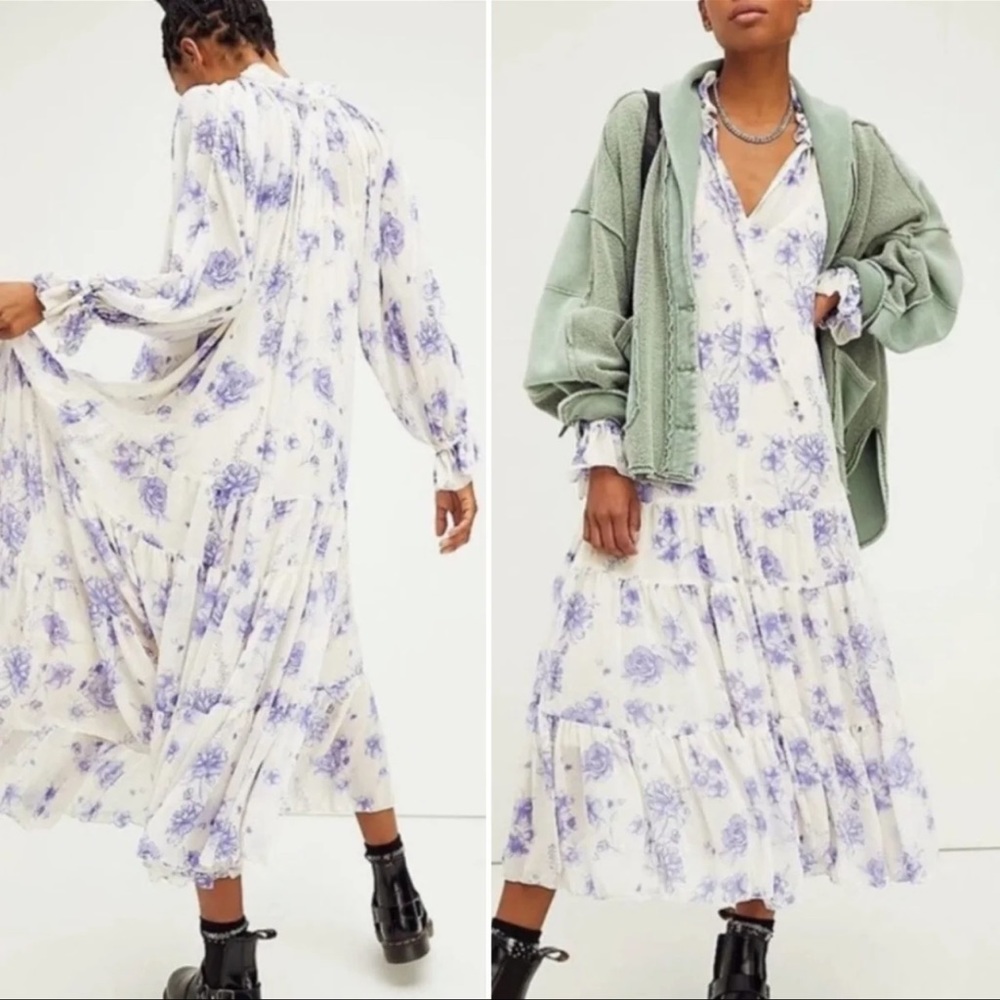 NWT Free People Feeling Groovy Maxi Dress - Picture 2 of 10